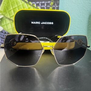 Marc Jacobs Gold Hexagonal Sunglasses